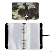 Zippered Binder Pocket Detachable Ring Needle Storage Bag 6 Hole PVC 12 Zippered Pocket Knitting Needle Case