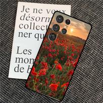 Red Corn Poppy Flower Case For Samsung Galaxy S25 S26 Ultra S20 S21 S22 S23 S24 Ultra S10 Plus S25 FE Back Cover Galaxy S23 FE
