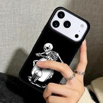 Capa Case for iPhone 17 Air 16 Pro Max 15 Plus 11 13 Mini 14 12 Back Phone Cover Funny Skull iPhone 12