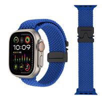 Parachute Strap For Apple Watch Ultra 3 2 Band 49mm 46mm 42mm 45mm 41mm 44mm Braided Nylon Bracelet iWatch 11 10 9 8 7 6 SE Belt 44mm 45mm 46mm 49mm mėlyna