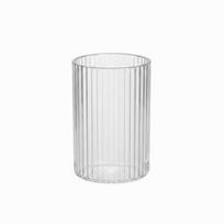 New Vintage Striped Make Up Cup Acrylic Pure Color Cosmetic Holder Desk Pen Pencil Holder for Brushes skaidri