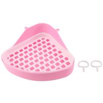 ABBY- Toilet Litter Tray,Small Animal Toilet Corner Potty, Pet Litter Trays Corner For , Hamster rožinė