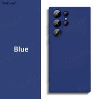 For Samsung Galaxy S25 Ultra Case Cover Funda Coque Soft Original Liquid Silicone Protector Back Bumper Samsung Galaxy S25 Ultra For S25 Ultra mėlyna