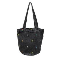 Embroidered Denim Bucket Bags Women Large Capacity Tote Bag Shoulder bag Ladies Portable Shopping bags Fashi Design 2026 bolsa juoda
