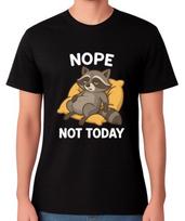 Nope Not Today Lazy Raccoon Funny Graphic Unisex T-Shirt Relaxed Chillin' Tee S įvairiaspalvis