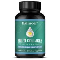 Multi Collagen Blend Dietary Supplement, With Vitamin C, Enzyme Blend, 120 Capsules 120 Capsules
