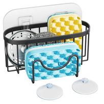 Rustproof Sponge Drainer Rack Suction Cups Kitchen Sink Organizer Sink Sponge Stand  Kitchen Sink juoda