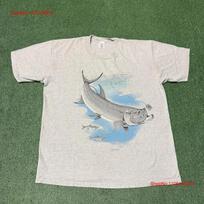 Vintage 90s Tarpon Fish Nature T Shirt Men s Size X Large Gray Animals VTG MARKED vintage Washed Soft Stretched S įvairiaspalvis