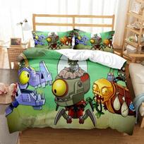 Plants Vs Bedding Sets Zombie Bedding Set Soft Comforter Cover With 1/2pcs Pillow Shams For Kids Adults Microfiber Quilt Cover 135x200cm