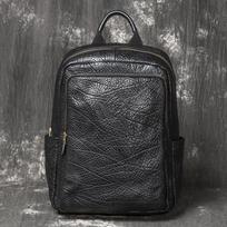 Men'S Leather Backpack Bison Leather Wear Trolley Case Travel Backpack Trend Business Computer Backpack