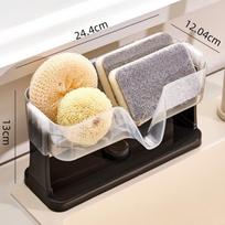 Suction Cup Kitchen Sink Storage Rack Self-draining Space Saving Dishcloth Organizer Detachable Non-Slip Sponge Drain Holder juoda
