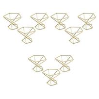 ABBY-9 Pcs Geometric Air Plant Holder Airplants Rack Metal Plants Stand Planter Shelves Himmeli Decor Tillandsia Containers auksinė