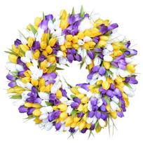 Tulip Wreath Garland Hanging 35cm Home Decor for Festival Holiday Wall style 4