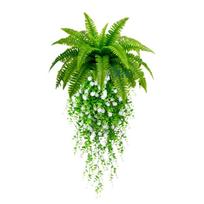 UV Resistant Artificial Persian Fern Leafs Plastic Lush Leaves Fake Fern Hanging Plants Real Touch Realistic Mixed