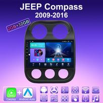 2 DIN Android Carplay Automobilio radijas JEEP Compass 2009-2016 Multimedia grotuvas Pagrindinis įrenginys Stereo GPS navigacija BT WIFI 4+64GB 2+32GB