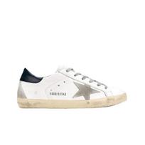 (w) Golden Goose Superstar Balti Bėgimo Bateliai su Tamsiai Mėlynu Kulno Juostele 37W