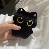 10 cm miela juodos katės pliušinė lėlė lėlė maža pakabukas, miela pagalvės pagalvėlė juodos katės pliušinė žaislinė lėlė berniukui mergaitei Britanijos dovanoms