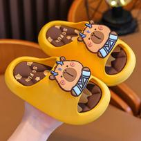 Ao Bing Kapibara Children's Summer Sandals Boys and Girls Bathroom Non-Slip Soft Sole Big Kids Bath Sandals 24/25Code(Insole Length15 geltona
