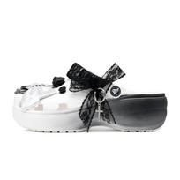 Crocs Classic Platform Clog Miss Baroque EVA French Lace Fashion Comfortable Versatile Hole Shoes Women's White 39-40 balta