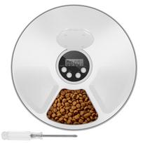 Cat Feeder Wet Food with Timer 6 Meals Pet Wet Food Dispenser Cordless Cat Fresh Food Feeder Battery Powered Pet Food Feeder Wet 30x30x6CM balta