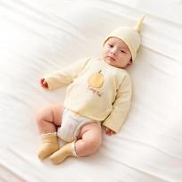 TONGTAI Newborn Pure Cotton Kimono Wrap Top 52cm geltona