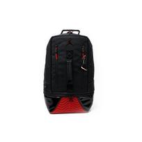 Jordan AJ11 Didelės talpos studentų kuprinė su užtrauktuku ir krepšinio elementais, su batų pakabuku, audinio, unisex, juoda raudona DV1872-010 Black black