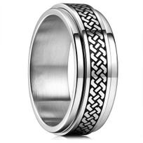 Fashion Men Stainless Steel Anxiety Fidget Spinner Rings Viking Infinity Intertwined Celtic Knot Rings for Men Wedding Jewelry 7