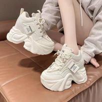 Dad shoes platform high-top shoes women's ins tide 2025 autumn new inner height increase white shoes women's versatile casual shoes 35