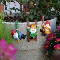 3 fun dwarf climbing, creative garden bonsai decoration hanging, hand-painted resin crafts