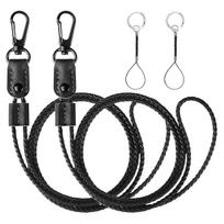 2 Pcs Braided Leather Badge Lanyards for ID Badges Holders Keys Long Strap Neck Lanyard Keychain for Men,Women B