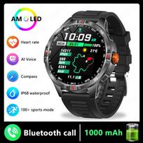 Military Grade 1000mAh Battery Smart Watch 5ATM Waterproof GPS Compass BT Call AMOLED HD Men Sports Smartwatches juoda
