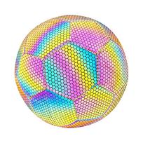 Reflective Rainbow Soccer Ball Size 5 Durable, High-Visibility Training Ball for Outdoor and Indoor Play One Size