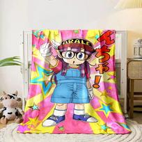 A vibrant comic-style pattern with colorful stars and a character pose. for all seasons blanket lunch break throw gift 80cm x 120cm