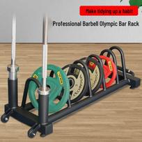 Multi-functional Mobile Barbell Plate and Bar Rack