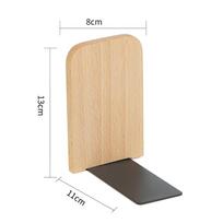 1Pc Retro Nature Wooden Bookends Non-slip Book Stand Thickened Desktop Bookshelf Students Books Book Support Rack Display Holder