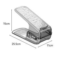High Quality Double Layer Shoe Rack Space Saving Solid Color Shoes Stand Adjustable Durable Footwear Support Cabinet pilka spalva