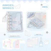 Mini M5 Pocket Binder Notebook Hand Ledger Hand Account Book Loose-leaf Notebook  Kids Gift mėlyna