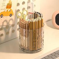 Creative Pen Holder Rotatable Makeup Brush Cylinder Pen Container Storage Rack  School skaidri