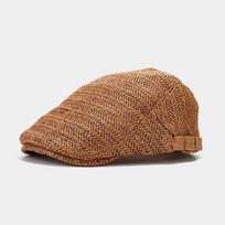 Vacation Straw Newsboy Cap Flat Painter Beret Japanese Style Straw Beret  Outdoor ruda
