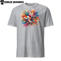 Colorful Koi Carp Unisex T-Shirt Mens Womens Tees Top | Vibrant Fish Design | Short Sleeve Tee M