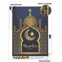 Ramadan Kareem 5D Diamond Painting Full Round Drill Mosaic Diamond Embroidery Belief In Heart Cross Stitch Kits Home Decor Home Decor Round 30x40cm