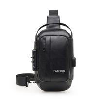 2026 Men's Anti-Theft Crossbody Bag USB Charging Sling Bag Waterproof Chest Bag for Travel Cycling Motorcycle juoda