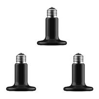 Premium-For Turtle Snake Chameleon 220V/110V 100W Reptile Far Infrared Heating Bulb Black Heat Lamp 3PCS