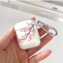Pink Sakura Wireless Earphone Case for Airpods 3/4/PRO/PRO 2/PRO 3 Anti Drop Matte Texture with D-shaped Buckle AIRPODS3