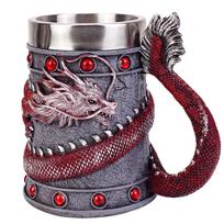 600ml taurė Universalus Danegeld Tankard Puodelis Viking Unikalaus dizaino puodeliai Nerūdijančio plieno įdėklas dervos Alaus puodelio vakarėlis Helovino dovana 450-600ml