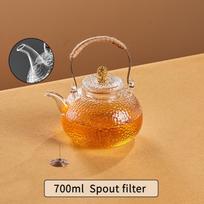 GIANXI Thickening High Borosilicate Glass Teapot Hammer Design Tea Pot Home Anti-Scald Braided Hemp Rope Beam Teapot