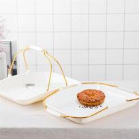 ABBY-Bread Serving Trays Bakery Bread Tray With Handles Bakery Supplies Bread Container Tray For Bread Shopping