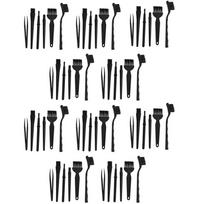 ABBY-10X 6 In 1 Plastic Small Portable Handle Nylon Anti Static Brushes Cleaning Keyboard Brush Kit, Black (Zip Bag ) juoda