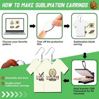 ABBY-100 Pcs Shirt Sublimation Earring Blanks Sublimation Jewelry Blanks Sublimation Blanks NONE balta