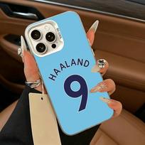 E-Erling Haaland NO 9 Phone Case For IPhone 17 Air 16 15 14 13 12 11 Pro Max White  Sliver  Hard Cover iPhone16Plus